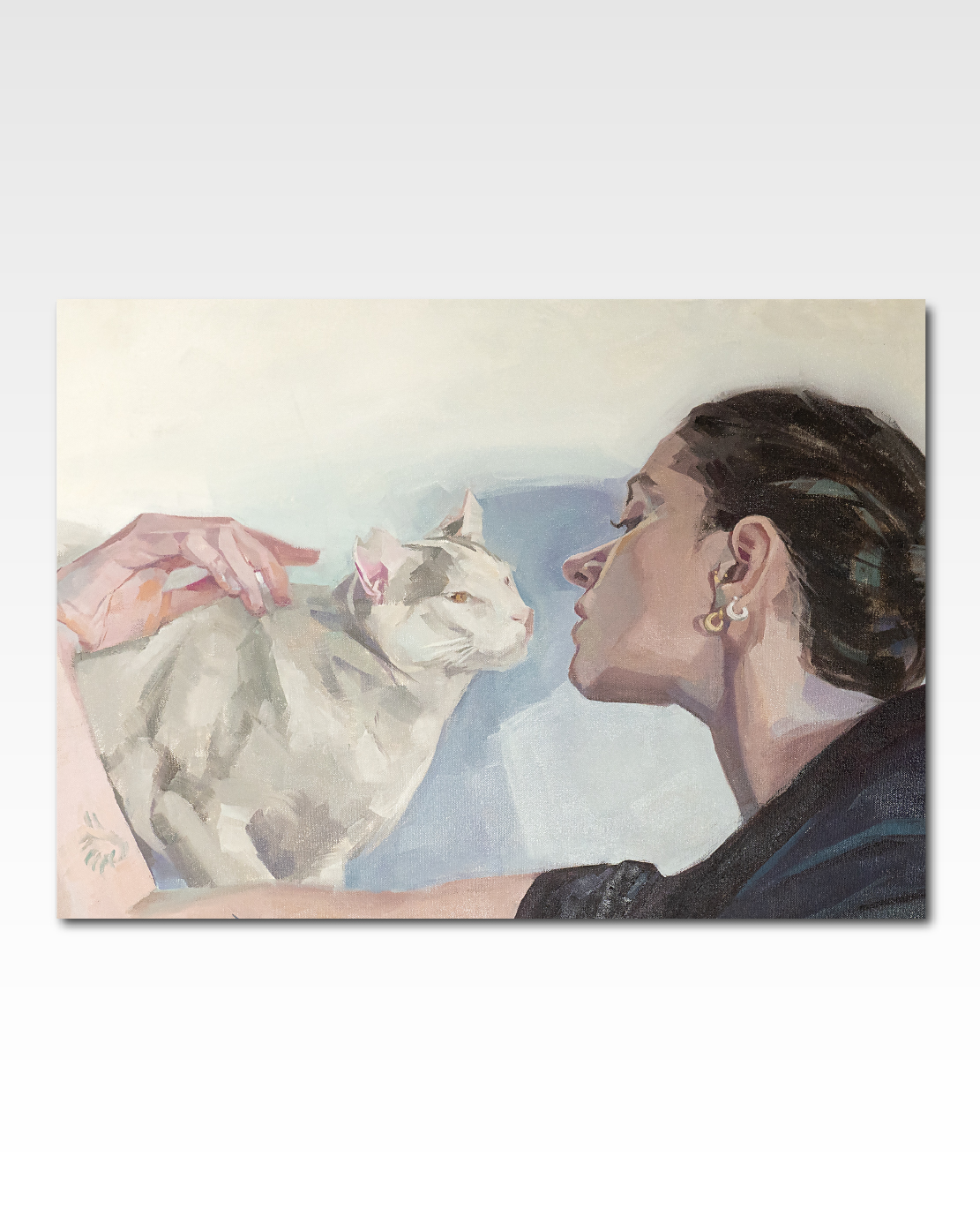 cat and lady artwork